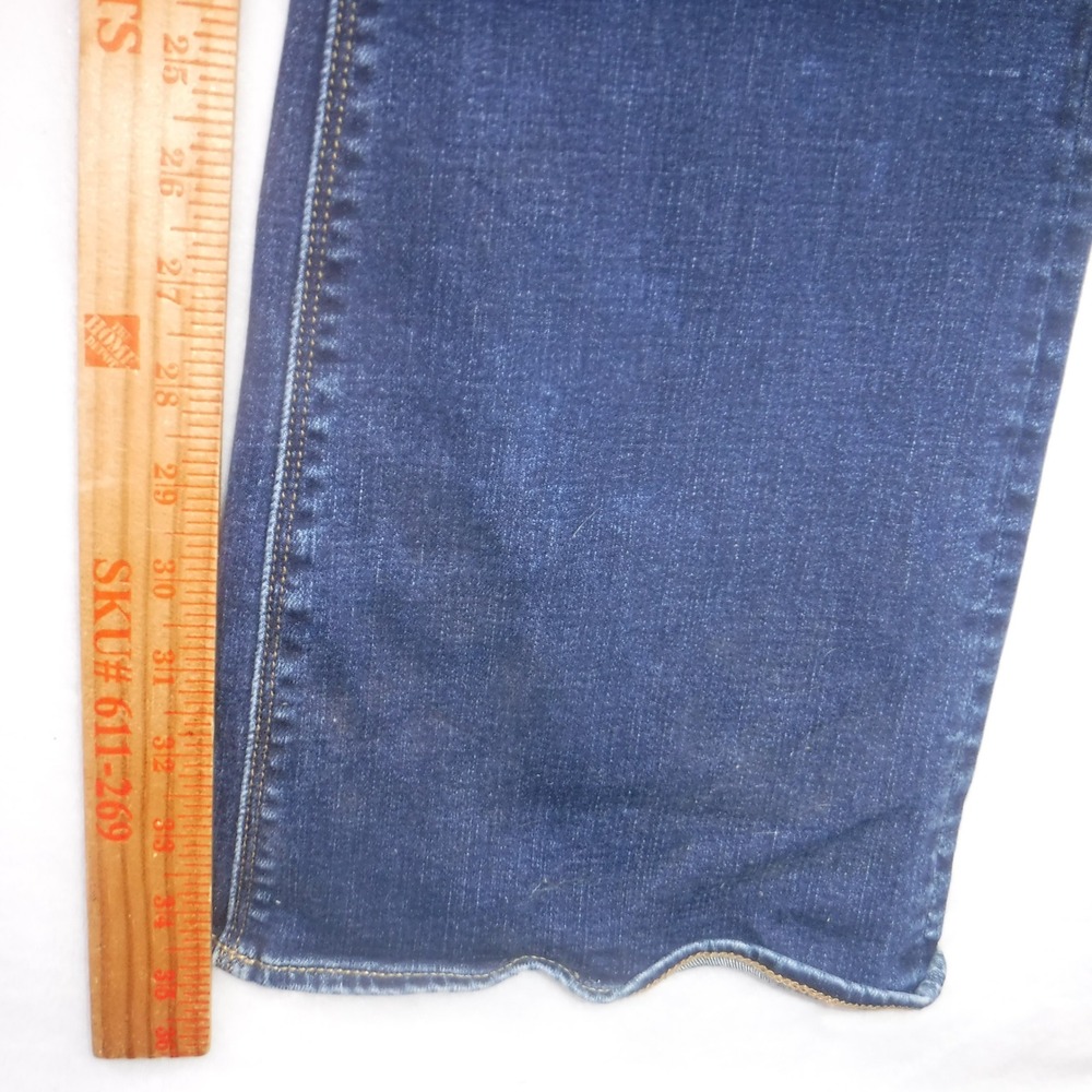 American Eagle Artist Flare Jeans Womens 8 X-Long Super Stretch Dark Wash Blue - Picture 10 of 15